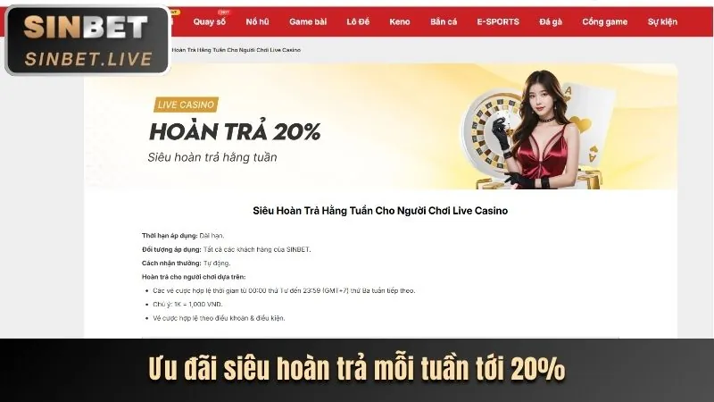 Hình ảnh hoàn trả cược thể thao hàng tuần, với tiền thưởng được trả lại cho người chơi max88.